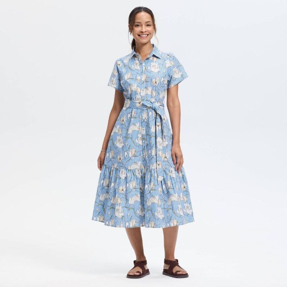 Universal Thread Blue Floral collared Dress
